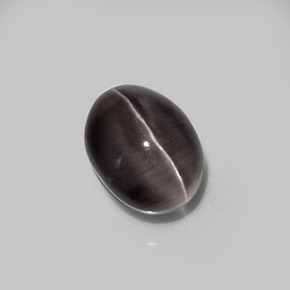 5.20캐럿 천연 회갈색 Sillimanite Cat's Eye, 타원형 컷, 10.5×8.1 mm, 투명한