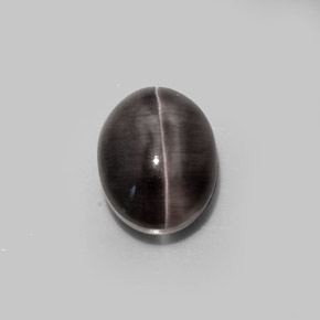 5.20캐럿 천연 회갈색 Sillimanite Cat's Eye, 타원형 컷, 10.5×8.1 mm, 투명한