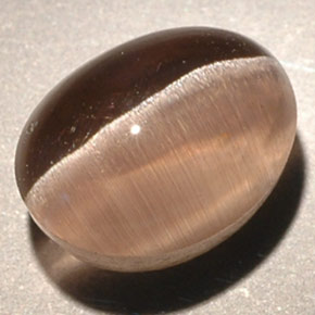 3.56캐럿 천연 브라운 Sillimanite Cat's Eye, 투명한, 9.3×7.1 mm, 투명/반투명