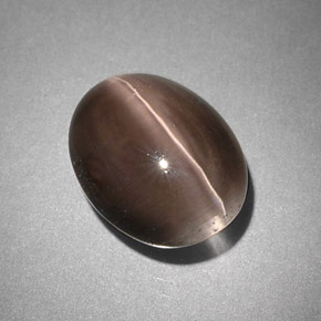 4.25캐럿 천연 스모크 Sillimanite Cat's Eye, 투명한, 10.6×8.4 mm, 투명/반투명