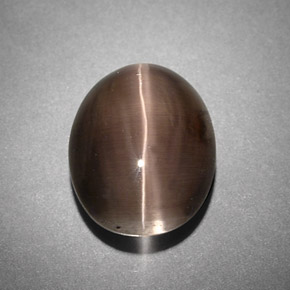 4.25캐럿 천연 스모크 Sillimanite Cat's Eye, 투명한, 10.6×8.4 mm, 투명/반투명