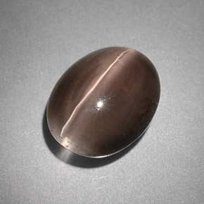 4.25캐럿 천연 스모크 Sillimanite Cat's Eye, 투명한, 10.6×8.4 mm, 투명/반투명