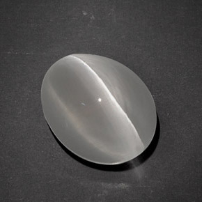 7.96캐럿 천연 스모크 Sillimanite Cat's Eye, 타원형 컷, 12.5×9.7 mm, 투명한