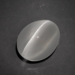 7.96캐럿 천연 스모크 Sillimanite Cat's Eye, 타원형 컷, 12.5×9.7 mm, 투명한
