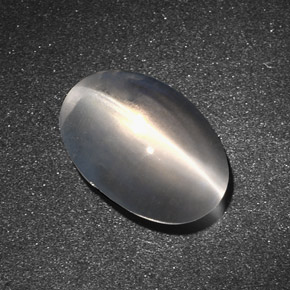7.34캐럿 천연 스모크 Sillimanite Cat's Eye, 타원형 컷, 13.8×9.4 mm, 투명한
