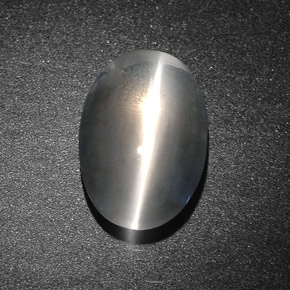 7.34캐럿 천연 스모크 Sillimanite Cat's Eye, 타원형 컷, 13.8×9.4 mm, 투명한