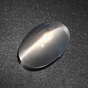 7.34캐럿 천연 스모크 Sillimanite Cat's Eye, 타원형 컷, 13.8×9.4 mm, 투명한
