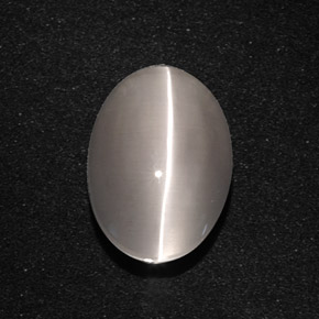 5.66캐럿 천연 스모크 Sillimanite Cat's Eye, 타원형 컷, 11.7×8.4 mm, 투명한