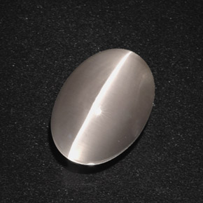 5.66캐럿 천연 스모크 Sillimanite Cat's Eye, 타원형 컷, 11.7×8.4 mm, 투명한