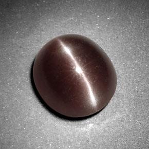 3.29캐럿 천연 미디엄 브라운 Sillimanite Cat's Eye, 타원형 컷, 9.6×8.4 mm, 불투명체