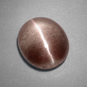 3.38캐럿 천연 브라운 Sillimanite Cat's Eye, 투명한, 10.4×9 mm, 투명/반투명