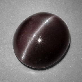 4.87캐럿 천연 보랏빛 브라운 Sillimanite Cat's Eye, 타원형 컷, 11.9×10.6 mm, 불투명체
