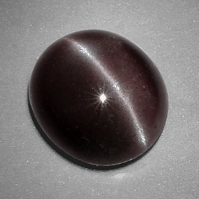 4.87캐럿 천연 보랏빛 브라운 Sillimanite Cat's Eye, 타원형 컷, 11.9×10.6 mm, 불투명체