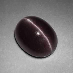 2.88캐럿 천연 보랏빛 브라운 Sillimanite Cat's Eye, 타원형 컷, 10.2×8.1 mm, 불투명체