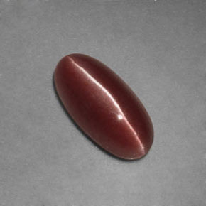 1.12캐럿 천연 브라운 Sillimanite Cat's Eye, 투명한, 9.3×4.5 mm, 투명/반투명