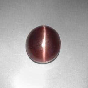 3.29캐럿 천연 보랏빛 브라운 Sillimanite Cat's Eye, 타원형 컷, 9.9×8.4 mm, 불투명체