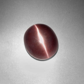 3.29캐럿 천연 보랏빛 브라운 Sillimanite Cat's Eye, 타원형 컷, 9.9×8.4 mm, 불투명체