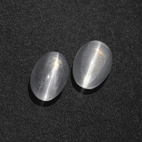 캐럿 천연 연기 실리마나이트 고양이 눈 보석, 타원형 컷, 투명한