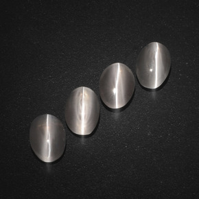 캐럿 천연 스모크 Sillimanite Cat's Eye 보석, 타원형 컷, 7.1×4.6 mm, 투명한