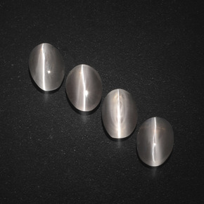 캐럿 천연 스모크 Sillimanite Cat's Eye 보석, 타원형 컷, 7.1×4.6 mm, 투명한