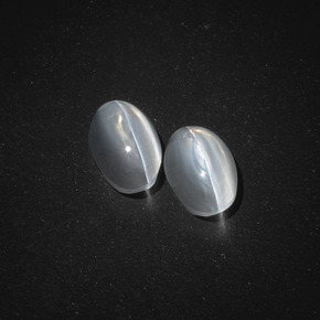 캐럿 천연 스모크 Sillimanite Cat's Eye 보석, 타원형 컷, 7.2×4.5 mm, 투명한