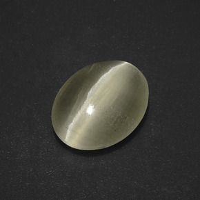 3.01캐럿 천연 회갈색 Sillimanite Cat's Eye, 타원형 컷, 10.9×8.5 mm, 투명한