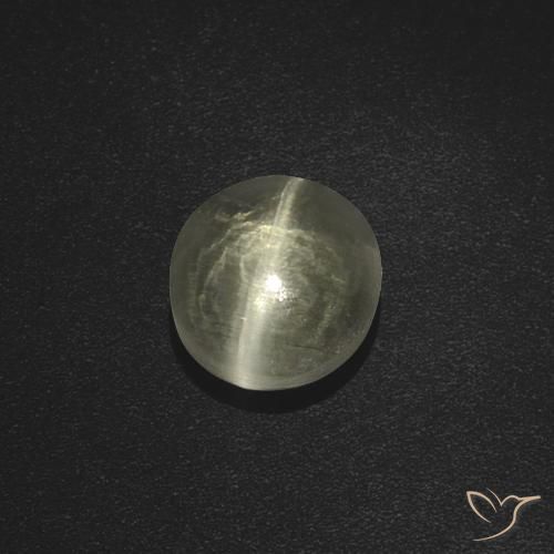 2.51ct 자연스러운 따뜻한 화이트 실리마나이트 고양이 눈, 타원형, 투명한