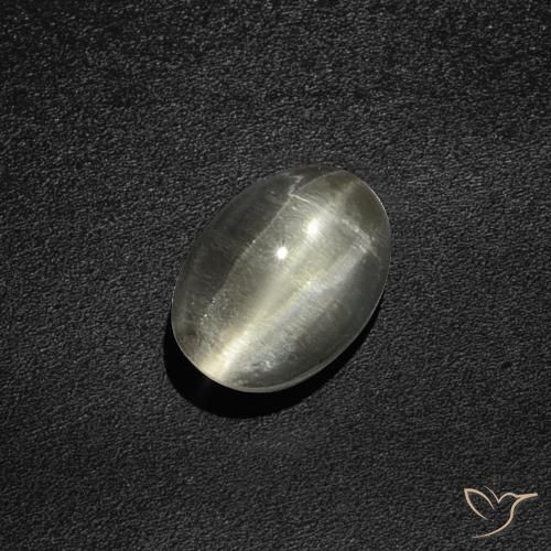 2.76ct 자연스러운 따뜻한 화이트 실리마나이트 고양이 눈, 타원형, 투명한