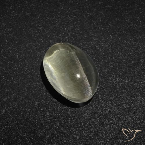 2.23ct 자연스러운 따뜻한 화이트 실리마나이트 고양이 눈, 타원형, 투명한