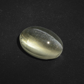 5.56캐럿 천연 회갈색 Sillimanite Cat's Eye, 타원형 컷, 11.8×8.1 mm, 투명한