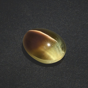 3.02캐럿 천연 녹갈색 Sillimanite Cat's Eye, 타원형 컷, 9.1×7.1 mm, 투명한