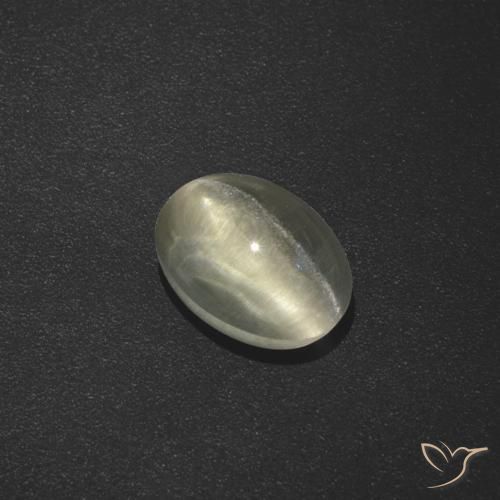 1.73ct 자연스러운 따뜻한 화이트 실리마나이트 고양이 눈, 타원형, 투명한