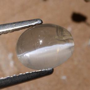 1.44캐럿 천연 연기 실리마나이트 고양이 눈, 타원형 컷, 투명한