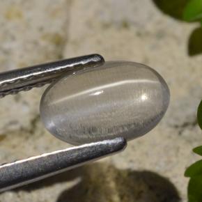 1.45캐럿 천연 연기 실리마나이트 고양이 눈, 타원형 컷, 투명한