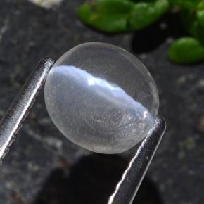 1.03캐럿 천연 스모크 Sillimanite Cat's Eye, 타원형 컷, 6.8×6.3 mm, 투명한