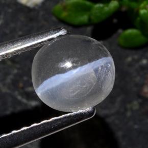 1.03캐럿 천연 스모크 Sillimanite Cat's Eye, 타원형 컷, 6.8×6.3 mm, 투명한