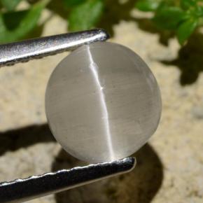 1.34캐럿 천연 연기 실리마나이트 고양이 눈, 라운드 컷, 투명한