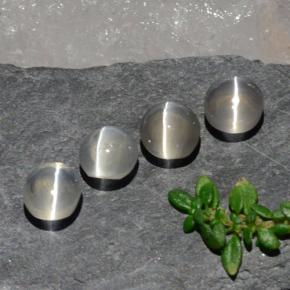 3.82캐럿 천연 클리어 화이트 Sillimanite Cat's Eye 보석, 타원형 컷, 5.7×5.1 mm, 투명한