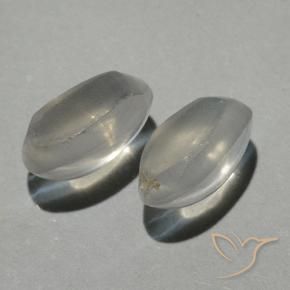 1.80캐럿 천연 따뜻한 화이트 실리마나이트 고양이 눈 보석, 타원형, 투명한