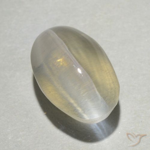 1.39ct 자연스러운 연노랑 실리마나이트 고양이 눈, 타원형, 투명한