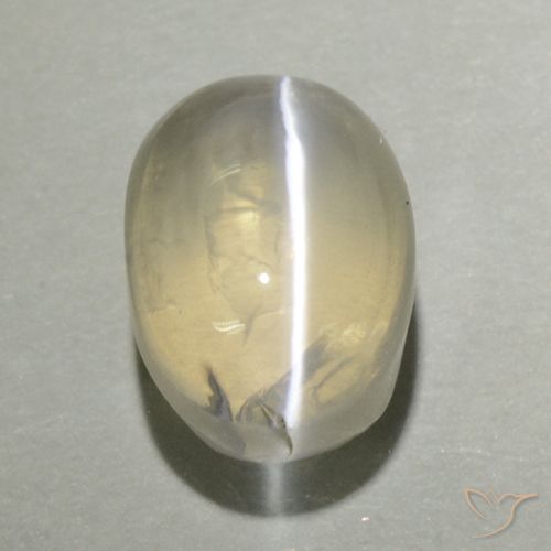 1.71ct 자연스러운 연노랑 실리마나이트 고양이 눈, 타원형, 투명한