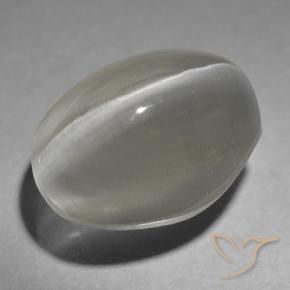 1.65캐럿 천연 매우 밝은 회색 실리마나이트 캣츠아이, 타원형 컷, 7.5×5.7 mm, 투명한