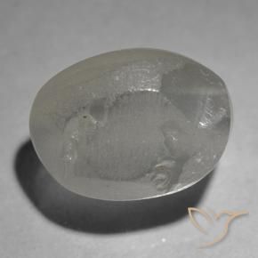 1.65캐럿 천연 매우 밝은 회색 실리마나이트 캣츠아이, 타원형 컷, 7.5×5.7 mm, 투명한