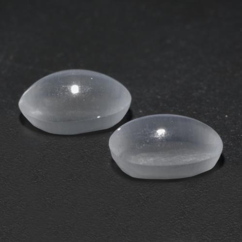 2.45캐럿 천연 화이트 Sillimanite Cat's Eye 보석, 타원형 컷, 7.7×5 mm, 투명한