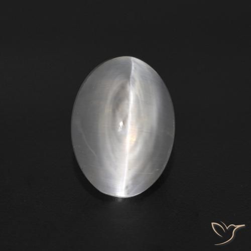 1.16ct 자연스러운 하얀색 실리마나이트 고양이 눈, 타원형, 투명한
