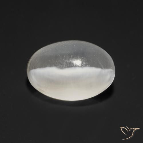 1.19ct 자연스러운 하얀색 실리마나이트 고양이 눈, 타원형, 투명한