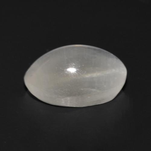 1.09캐럿 천연 매우 밝은 회색 Sillimanite Cat's Eye, 타원형 컷, 7.4×5 mm, 투명한