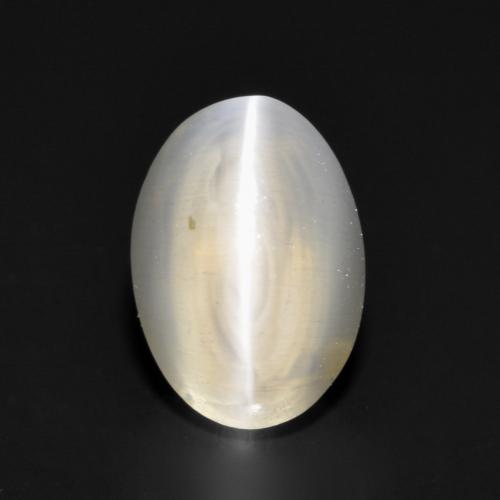 1.17캐럿 천연 매우 밝은 회색 Sillimanite Cat's Eye, 타원형 컷, 7×4.9 mm, 투명한