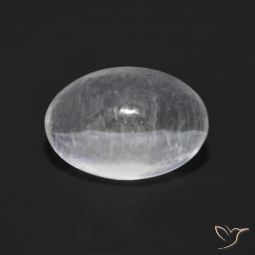 1.49ct 자연스러운 클리어 화이트 실리마나이트 고양이 눈, 타원형, 투명한