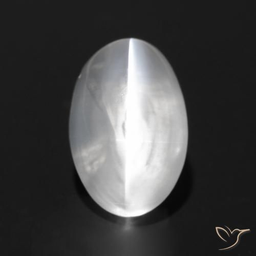 1.53ct 자연스러운 하얀색 실리마나이트 고양이 눈, 타원형, 투명한